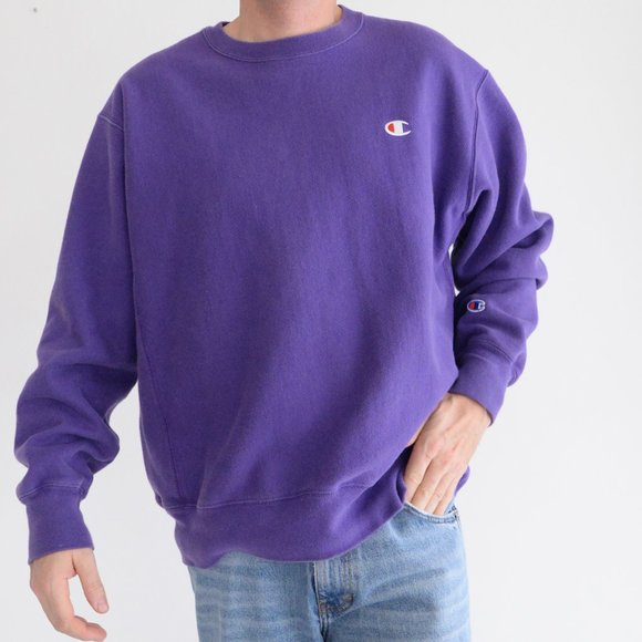 Vintage Champion Purple Reverse Weave Crewneck Sweater Size XL - Picture 2 of 10